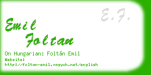 emil foltan business card